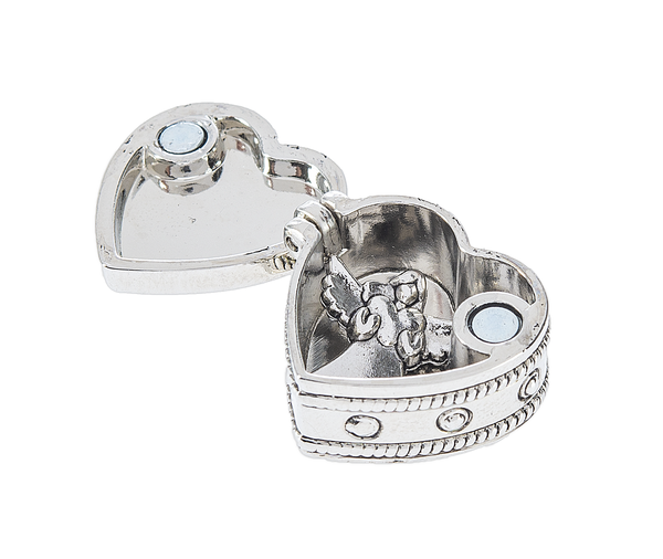 Coffret Chapelet Cœur émaillé Boîte à Chapelet NKlaus En Métal Or - Forme Cœur, Couvercle émail Avec Ange Boîte Ange émail Or Coffret Chapelet Cœur émaillé Boîte à Chapelet NKlaus En Métal Or - Forme Cœur, Couvercle émail Avec Ange Boîte Ange émail Or