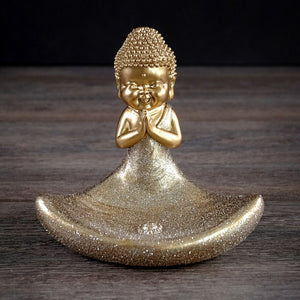 Porte encens buddha doré