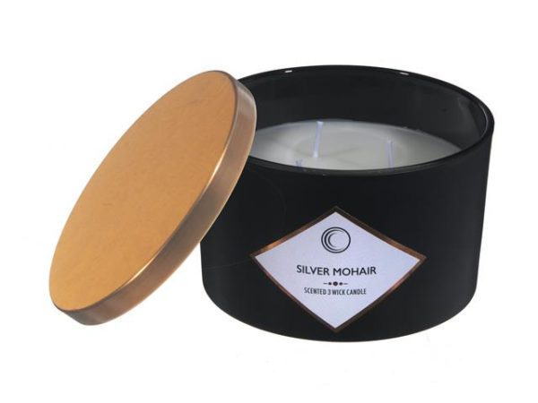 Bougie parfumée dans un pot noir à 3 mèches - 14 oz