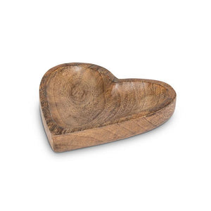 Assiette coeur en bois de manguier