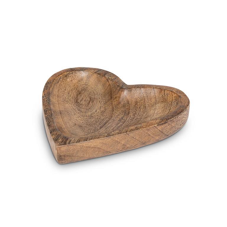 Assiette coeur en bois de manguier