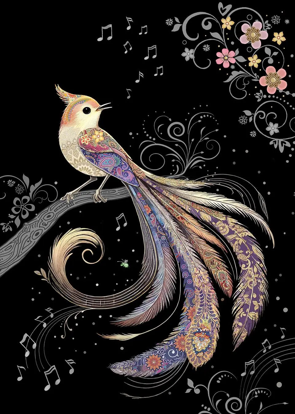 Carte de souhait - Oiseau qui chante