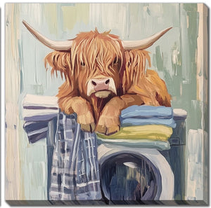 Cadre - Vache Highland salle de lavage - 2 modèles