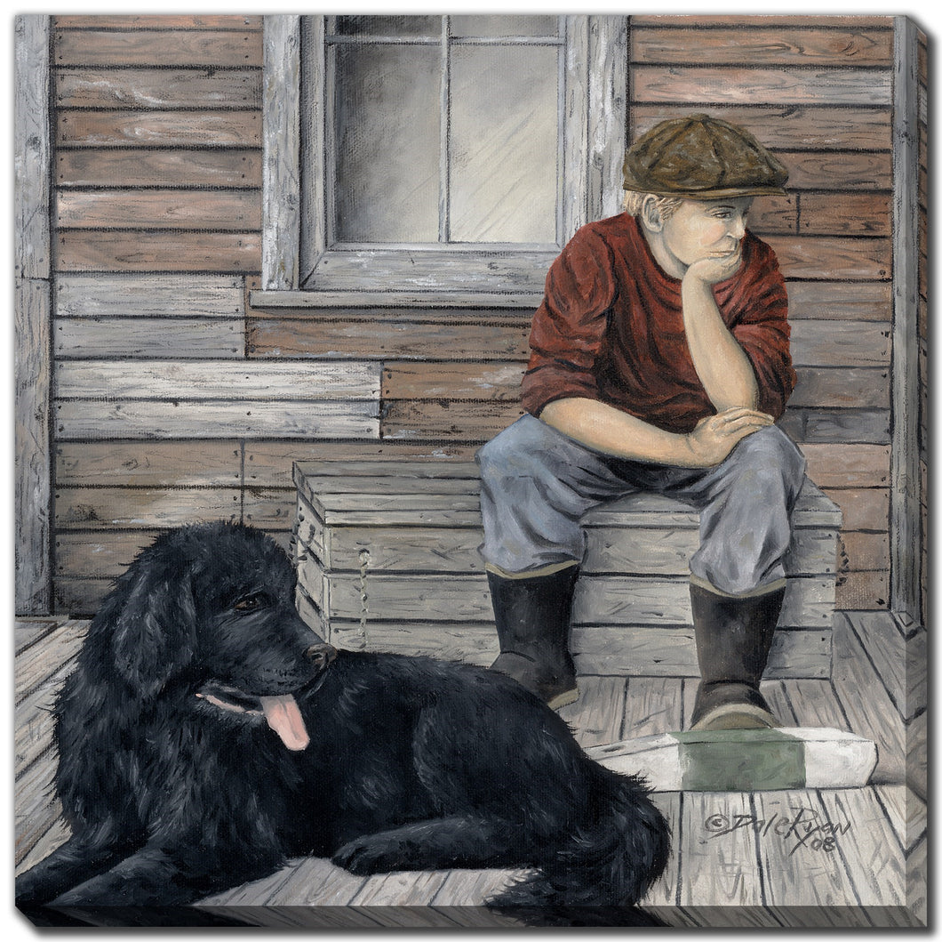 Cadre - Garçon et son chien