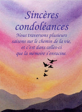 Charger l'image dans la galerie, Carte de souhait avec texte - Sincères condoléances
