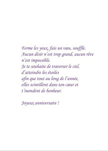 Carte avec texte - Une chandelle de plus