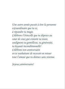 Carte de souhait à texte - Célébrons ton anniversaire