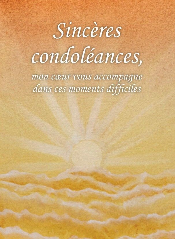 Carte de souhait à texte - Sincères condoléances