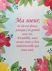 Carte de souhait avec texte - Ma soeur