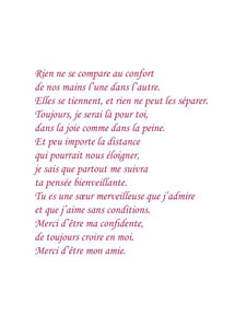Carte de souhait avec texte - Ma soeur