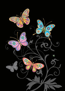 Carte de souhait - Papillons colorés