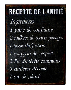 Affiche murale - Recette de l'amitié