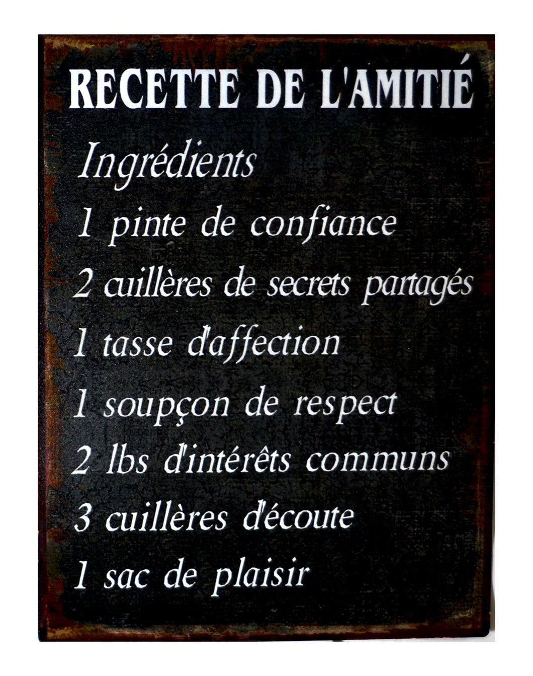 Affiche murale - Recette de l'amitié