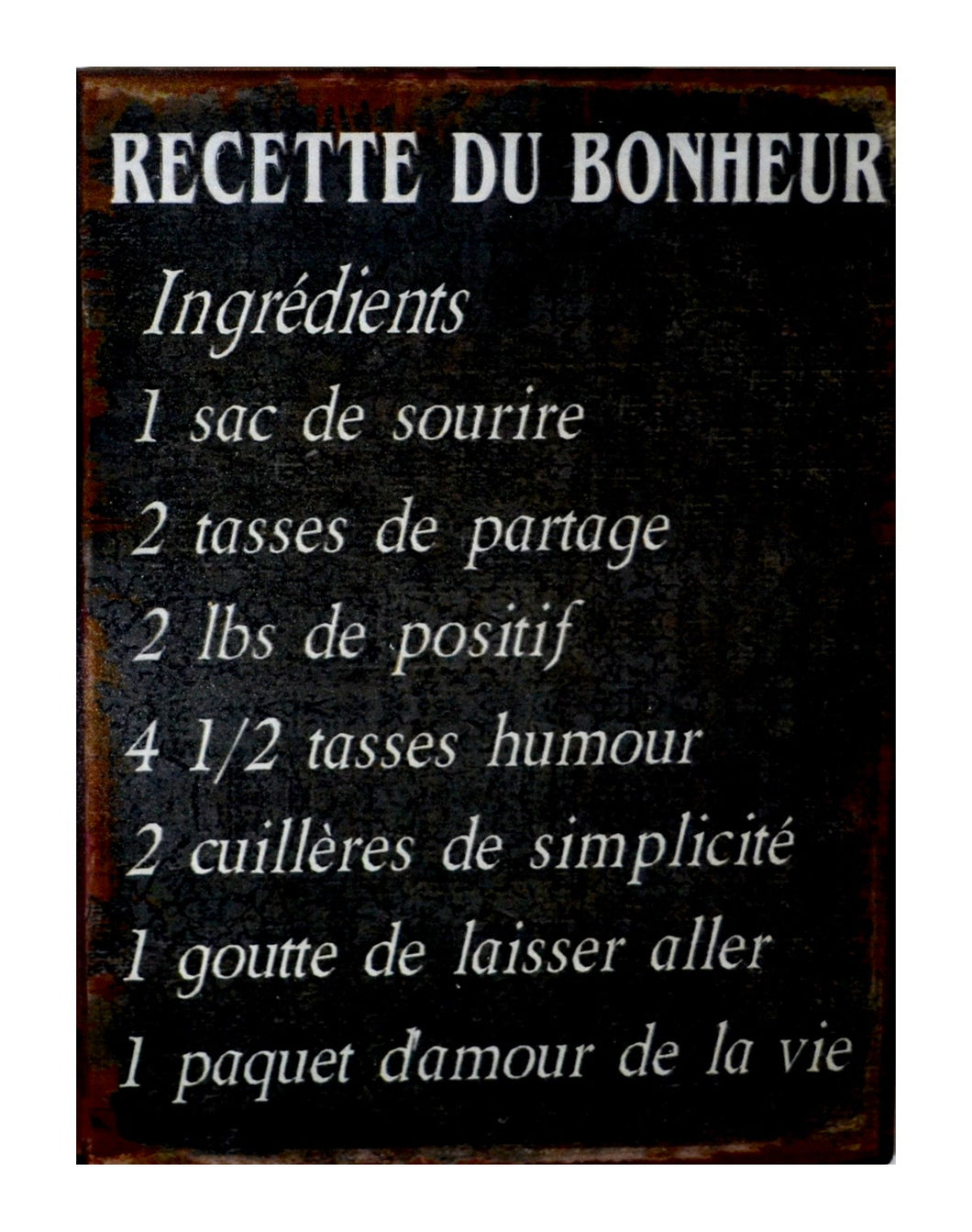 Affiche murale - Recette du bonheur