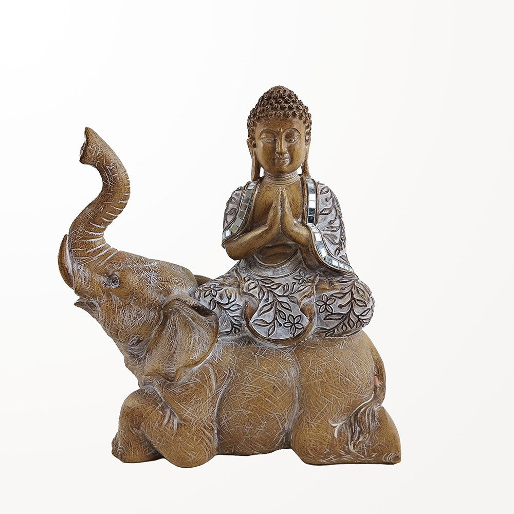 Buddha assis sur un éléphant