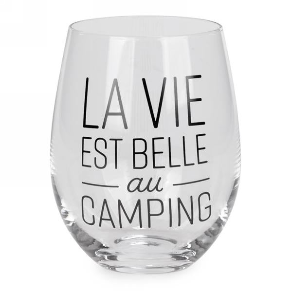 Coupe de vin sans pied - La vie est belle au camping