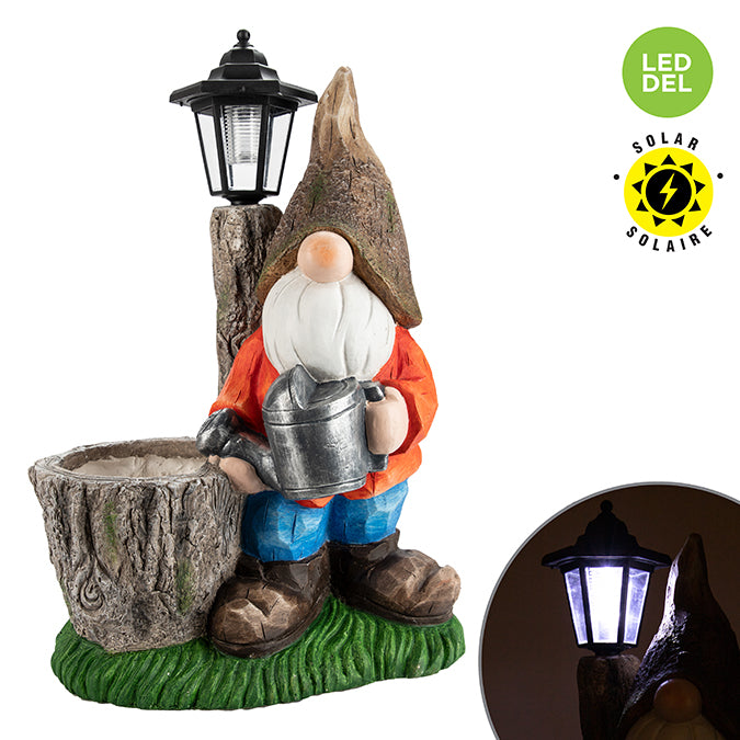 Gnome de jardin solaire
