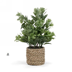 Plante feuillage pot en rotin - 2 modèles