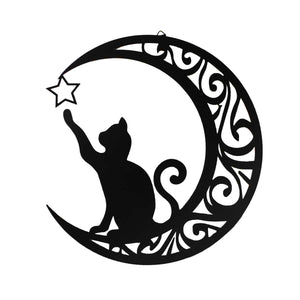 Appliqué mural - Chat dans lune