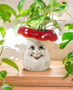 Vase champignon avec visage