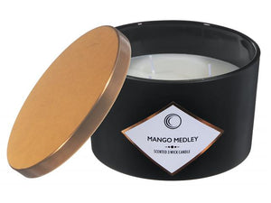 Bougie parfumée dans un pot noir à 3 mèches - 14 oz