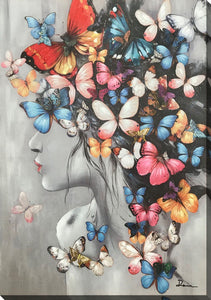 Cadre fille avec papillons