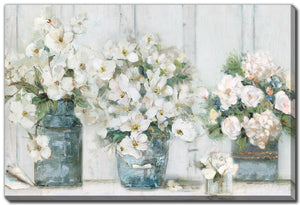 Cadre - 3 vases avec fleurs