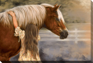 Cadre - Fillette avec cheval