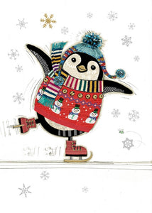 Carte de souhait de Noël sans texte - Pingouin