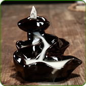Brule-encens céramique - Fontaine noir