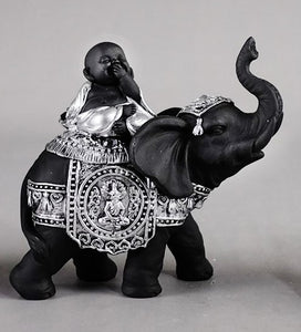 Buddha sur éléphant - Pas voir, Pas entendre, Pas parler