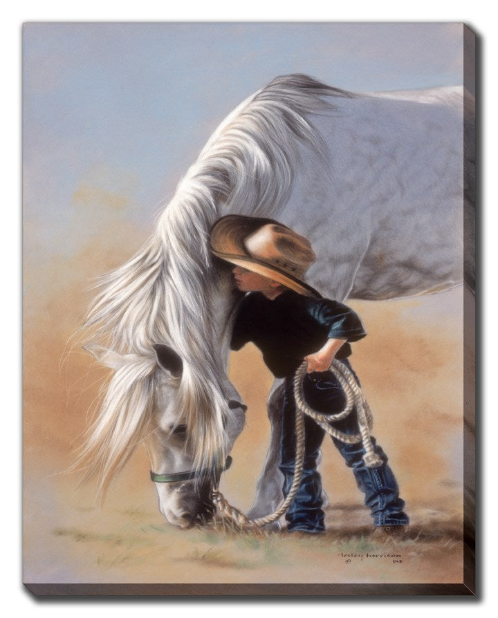 Cadre - Garçon avec son cheval
