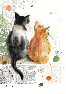 Carte de souhait - Couple de chats
