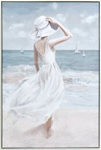 Cadre femme sur la plage