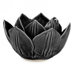 Porte-lampion lotus en céramique