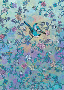 Carte de souhait - Oiseaux bleus