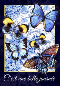 Drapeau décoratif - Papillon belle journée