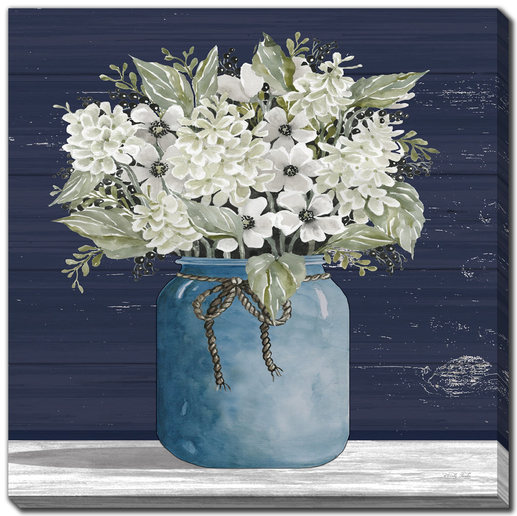 Cadre - Vase à fleur bleu